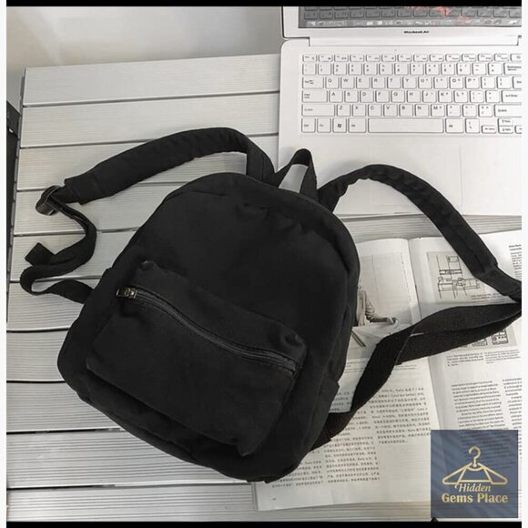 Mini Canvas Backpack Purse with Multiple Pockets, Lightweight Daypack main image 6